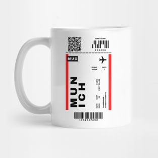 Munich Boarding Pass Germany Destination Ticket Mug